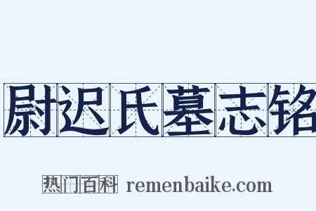 尉迟氏墓志铭是什么意思的图片